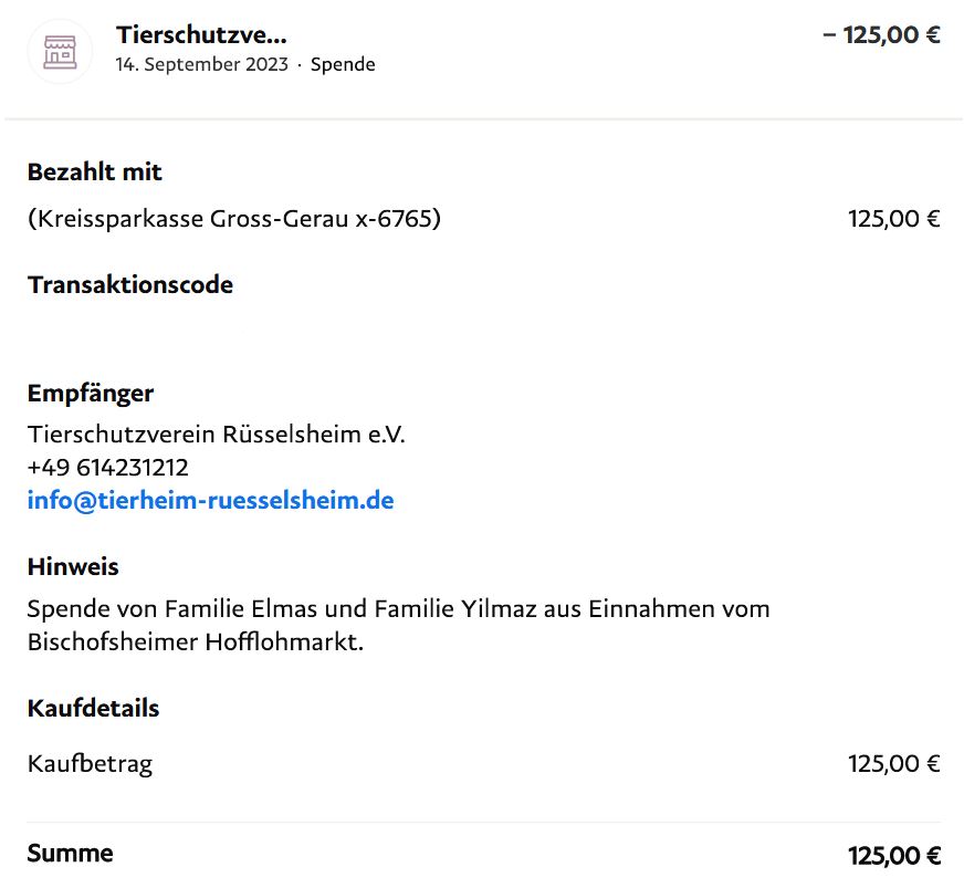 Spendenbescheinigung